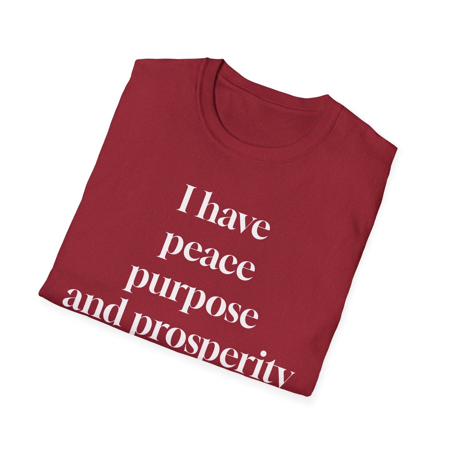 "I Have Peace, Purpose, and Prosperity" | Inspirational Unisex Softstyle T-Shirt