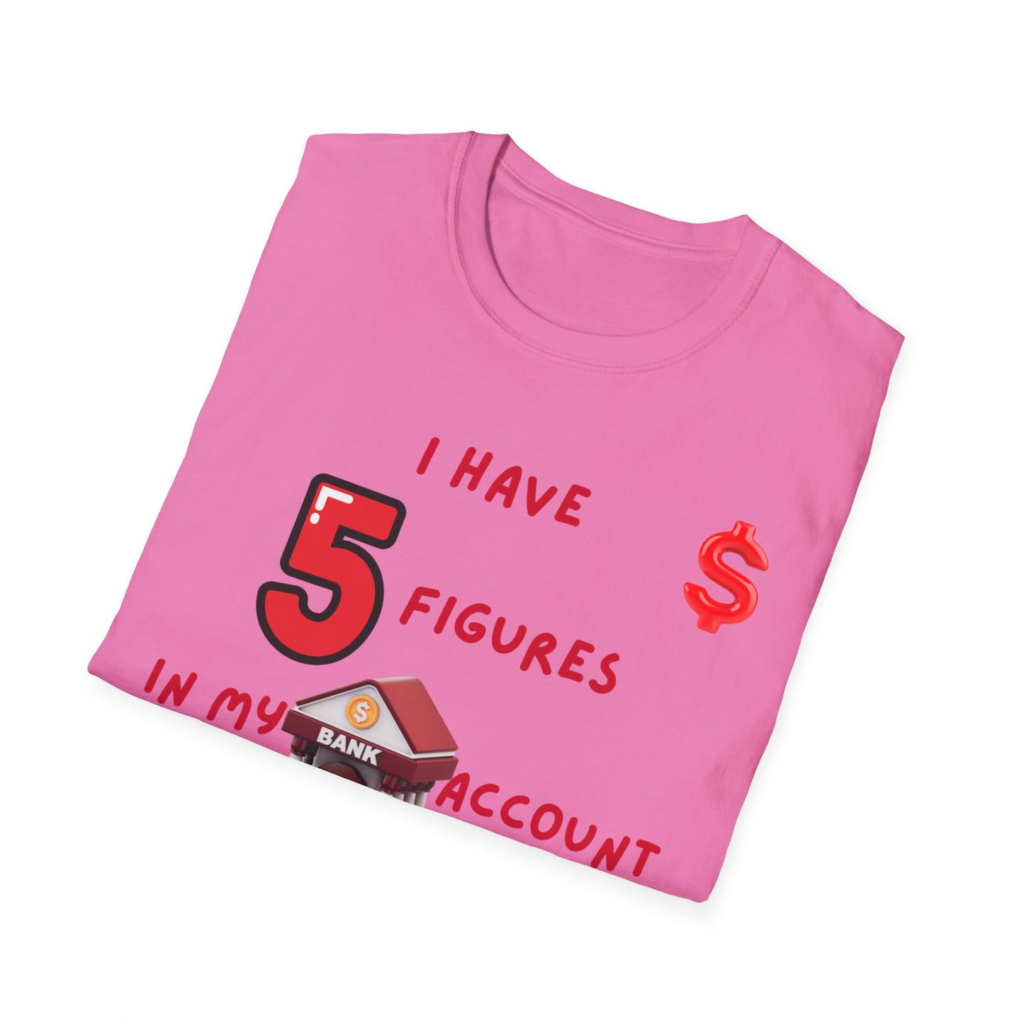 "I Have 5 Figures In My Bank Account", Manifesting Money Tee, Graphic Tee, Gift for Finance Lovers, Casual Wear, Birthday Gift, Everyday Tee