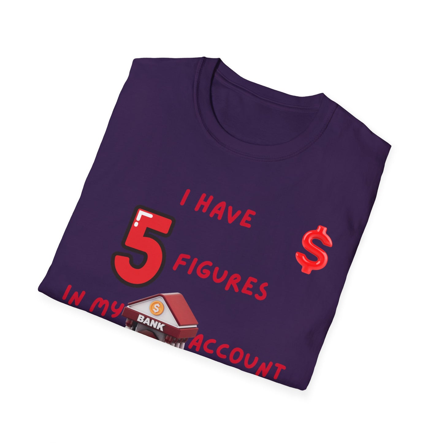 "I Have 5 Figures In My Bank Account", Manifesting Money Tee, Graphic Tee, Gift for Finance Lovers, Casual Wear, Birthday Gift, Everyday Tee