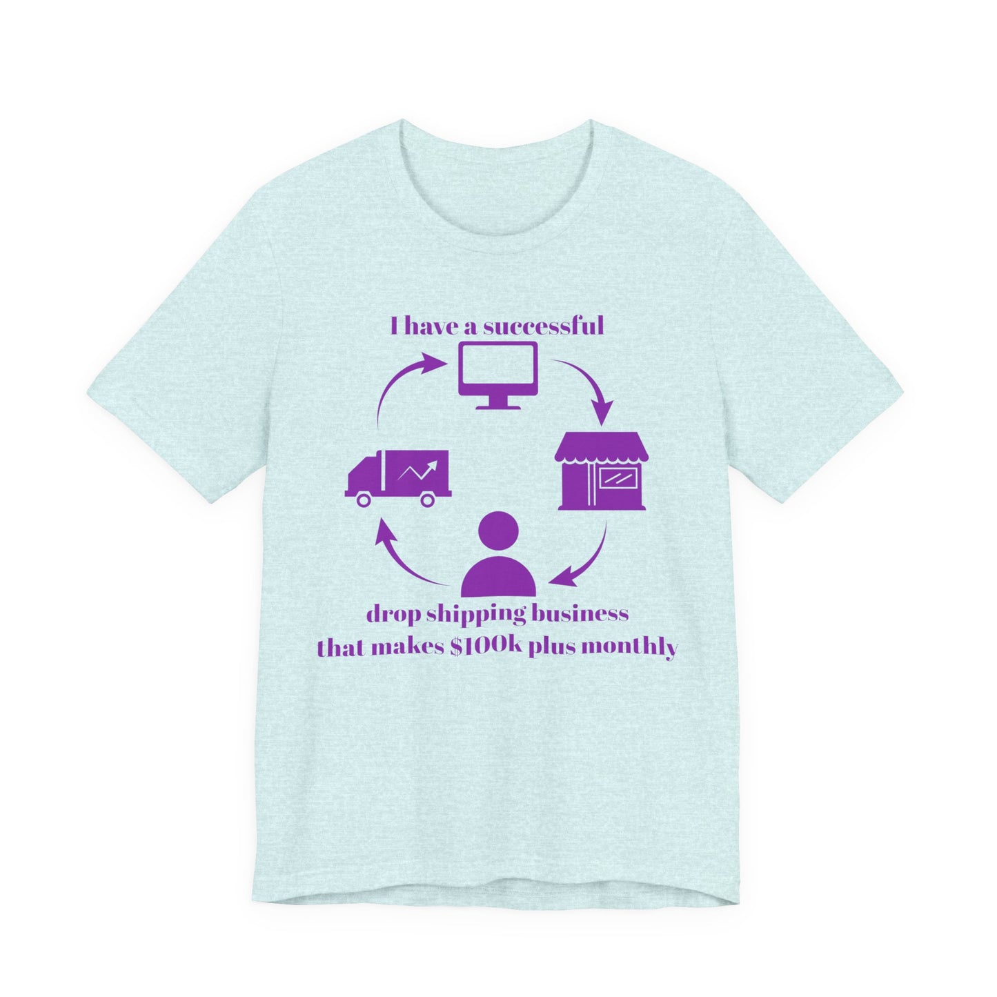 "I Have a 100k Drop Shipping Biz" (Purple) - Unisex Jersey Short Sleeve Tee