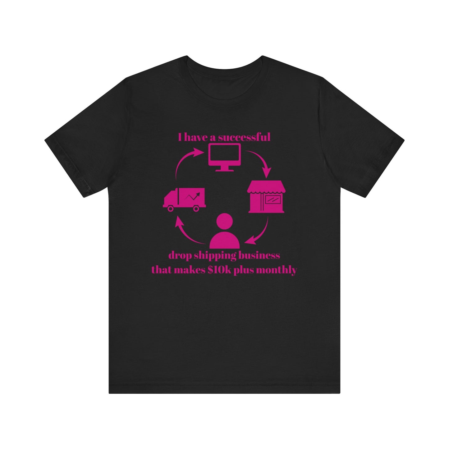 "I Have a 10k Drop Shipping Biz" (Pink) Unisex Jersey Short Sleeve Tee