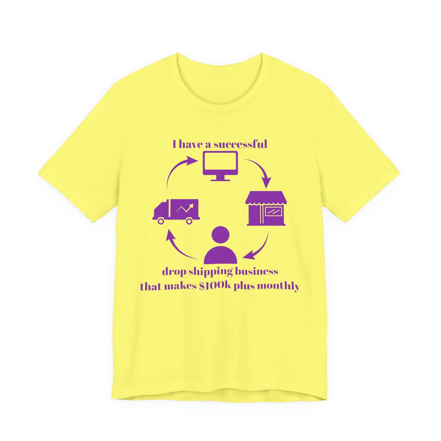 "I Have a 100k Drop Shipping Biz" (Purple) - Unisex Jersey Short Sleeve Tee