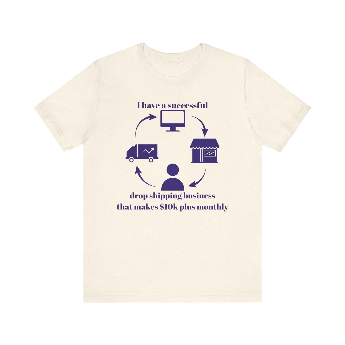 "I Have a 10k Drop Shipping Biz" (Indigo) - Unisex Jersey Short Sleeve Tee