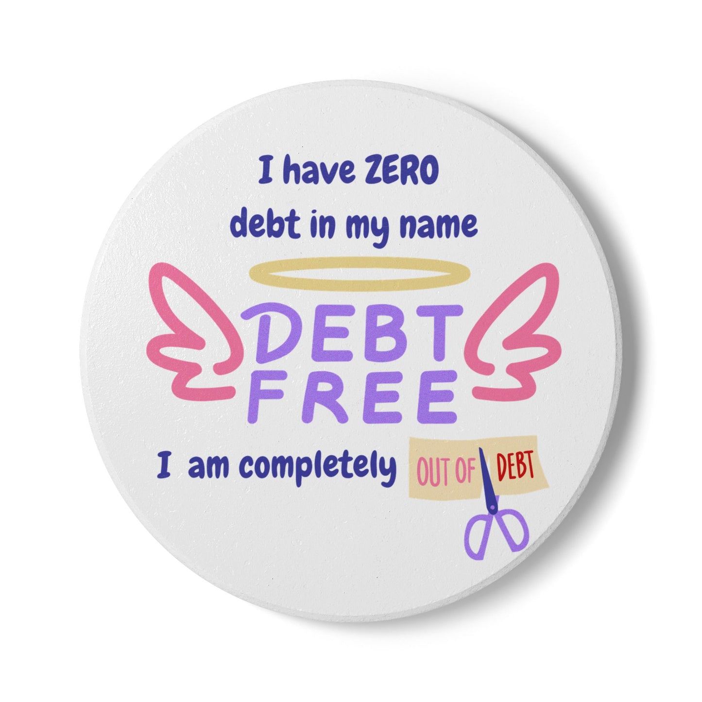 "I Have Zero Debt" (White) - Ceramic Coaster