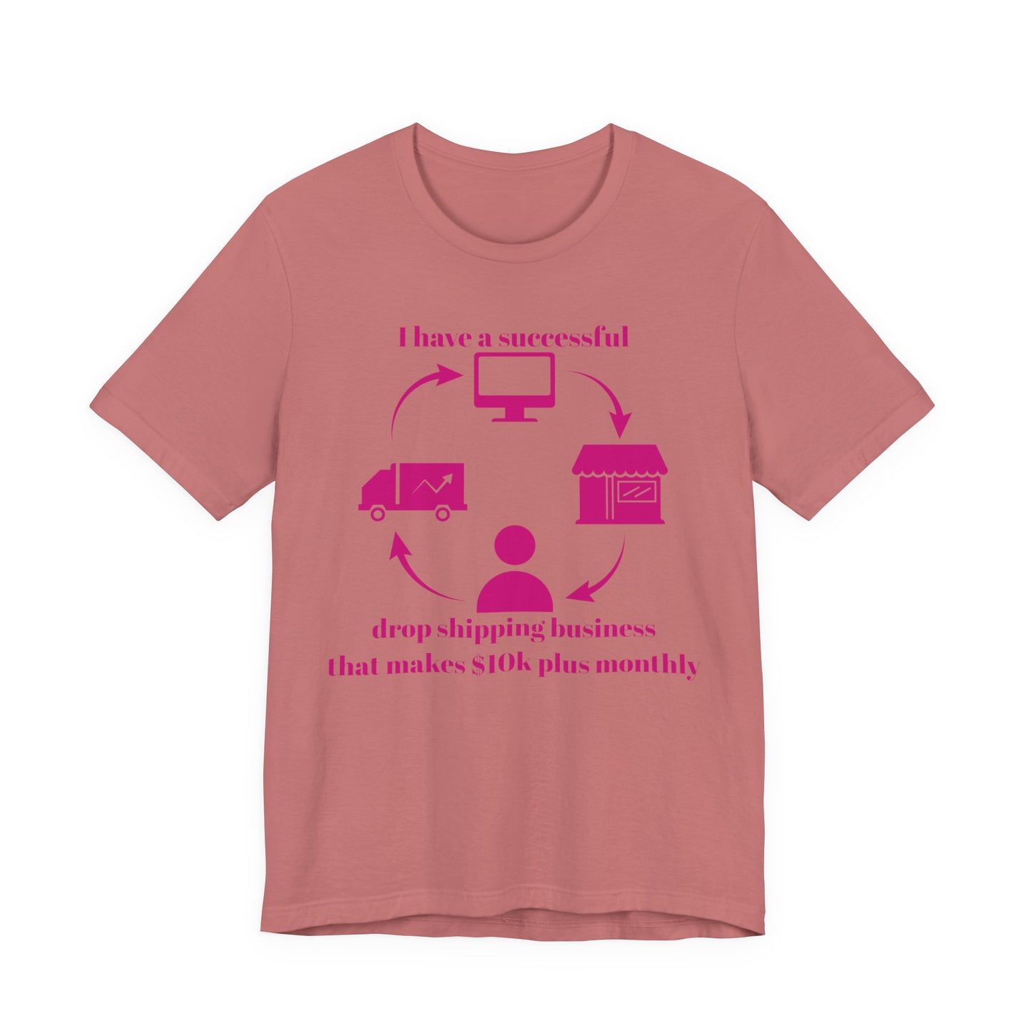 "I Have a 10k Drop Shipping Biz" (Pink) Unisex Jersey Short Sleeve Tee