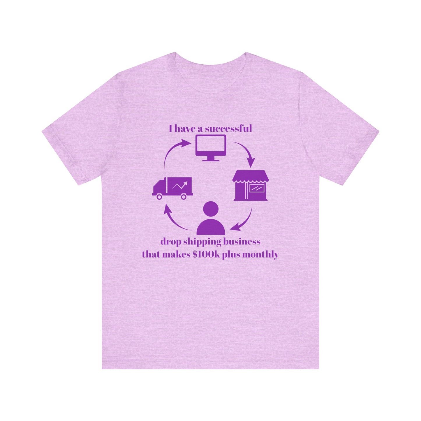 "I Have a 100k Drop Shipping Biz" (Purple) - Unisex Jersey Short Sleeve Tee