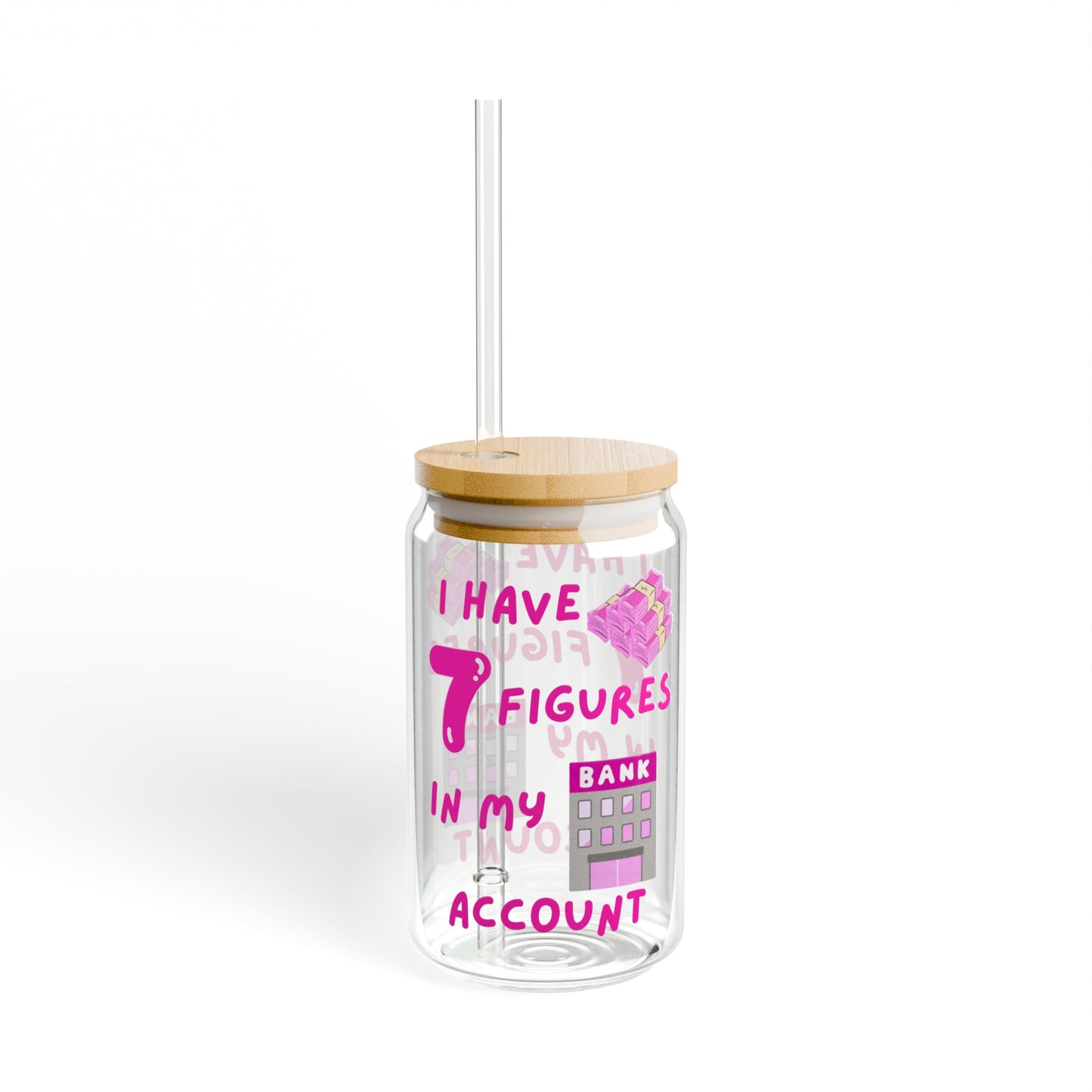 "I Have 7 Figures in My Account" Pink, 16oz with Design, Humorous Drinkware Gift, Motivational Glass, Trendy Tumbler, Unique [...]