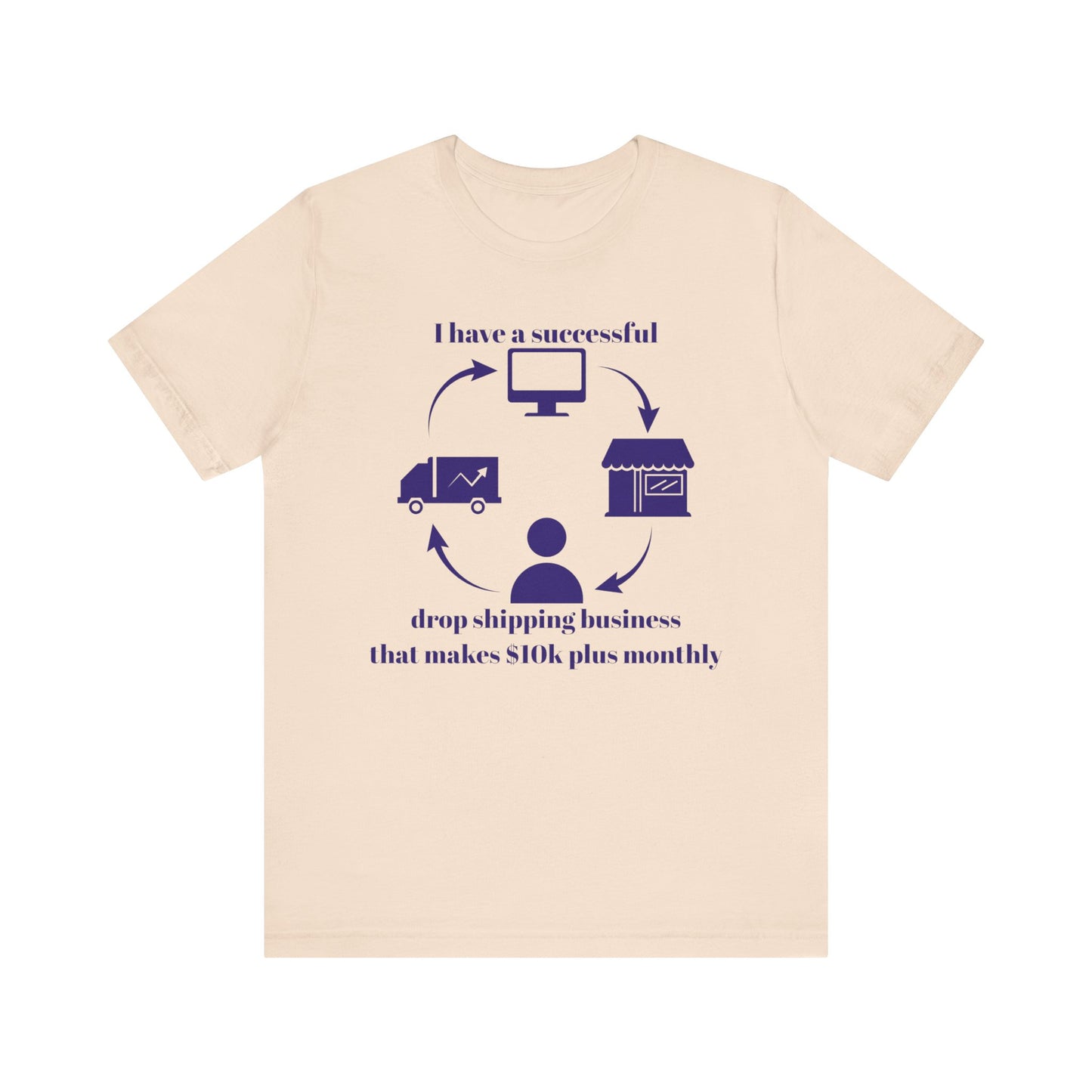 "I Have a 10k Drop Shipping Biz" (Indigo) - Unisex Jersey Short Sleeve Tee