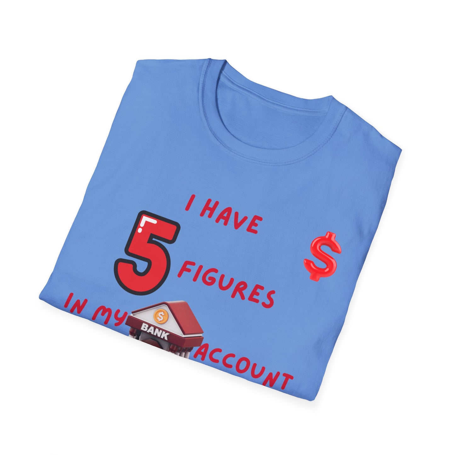 "I Have 5 Figures In My Bank Account", Manifesting Money Tee, Graphic Tee, Gift for Finance Lovers, Casual Wear, Birthday Gift, Everyday Tee