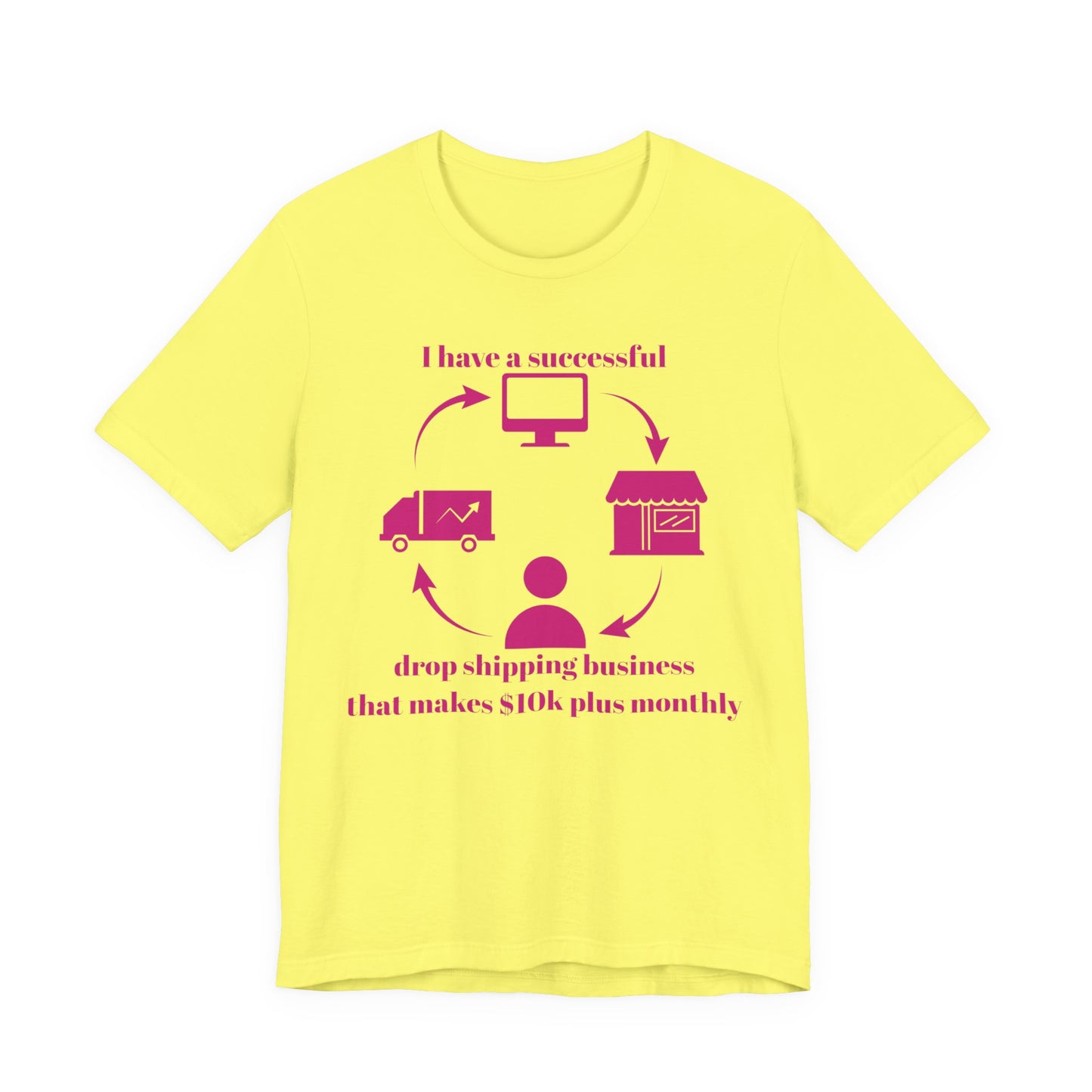 "I Have a 10k Drop Shipping Biz" (Pink) Unisex Jersey Short Sleeve Tee