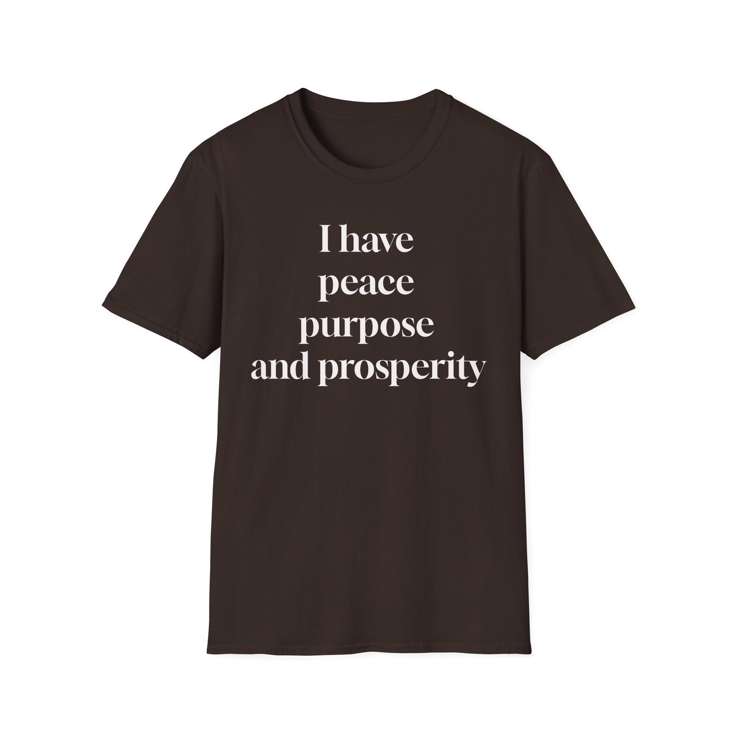 "I Have Peace, Purpose, and Prosperity" | Inspirational Unisex Softstyle T-Shirt