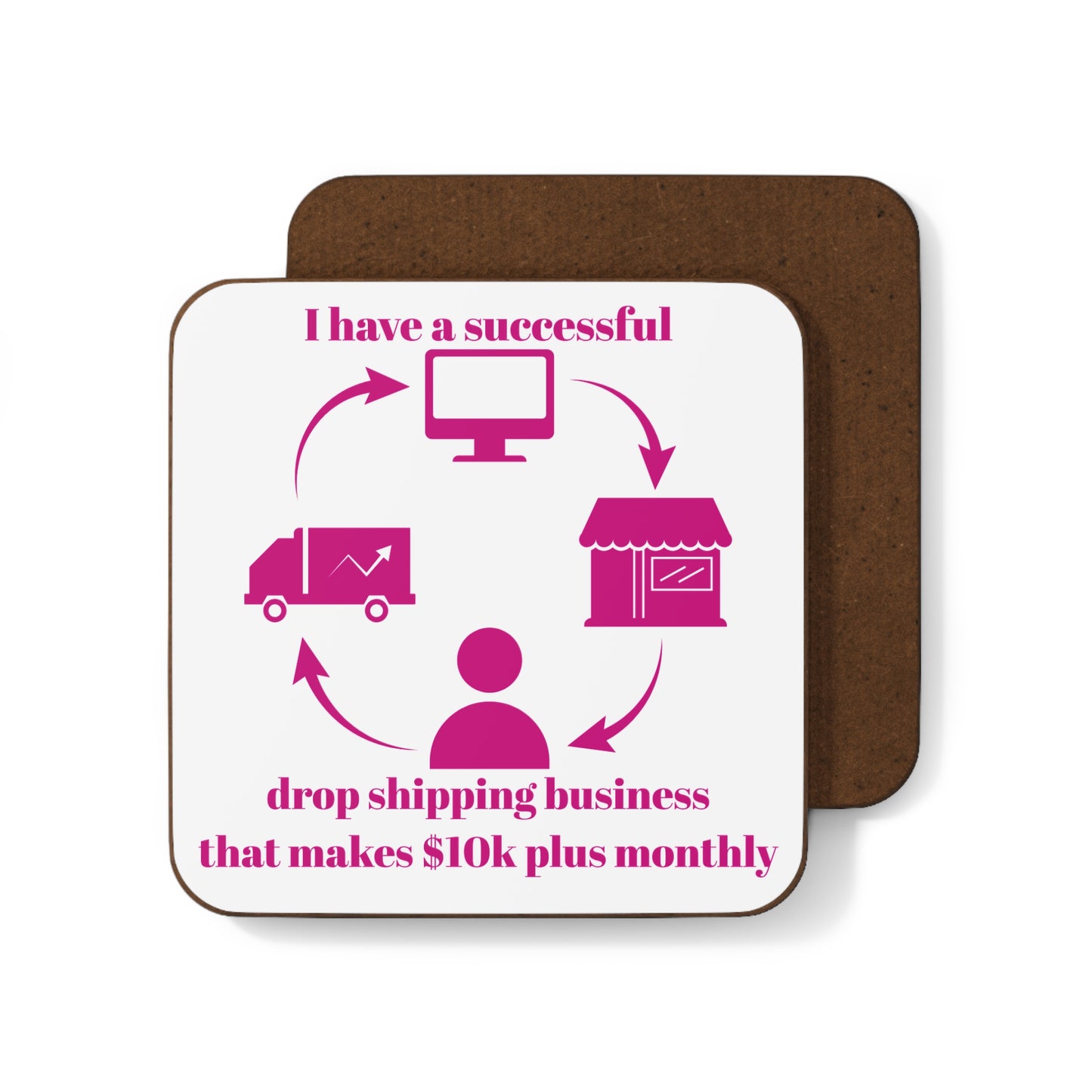 "I Have a Drop Shipping $10k Monthly" - Hardboard Back Coaster
