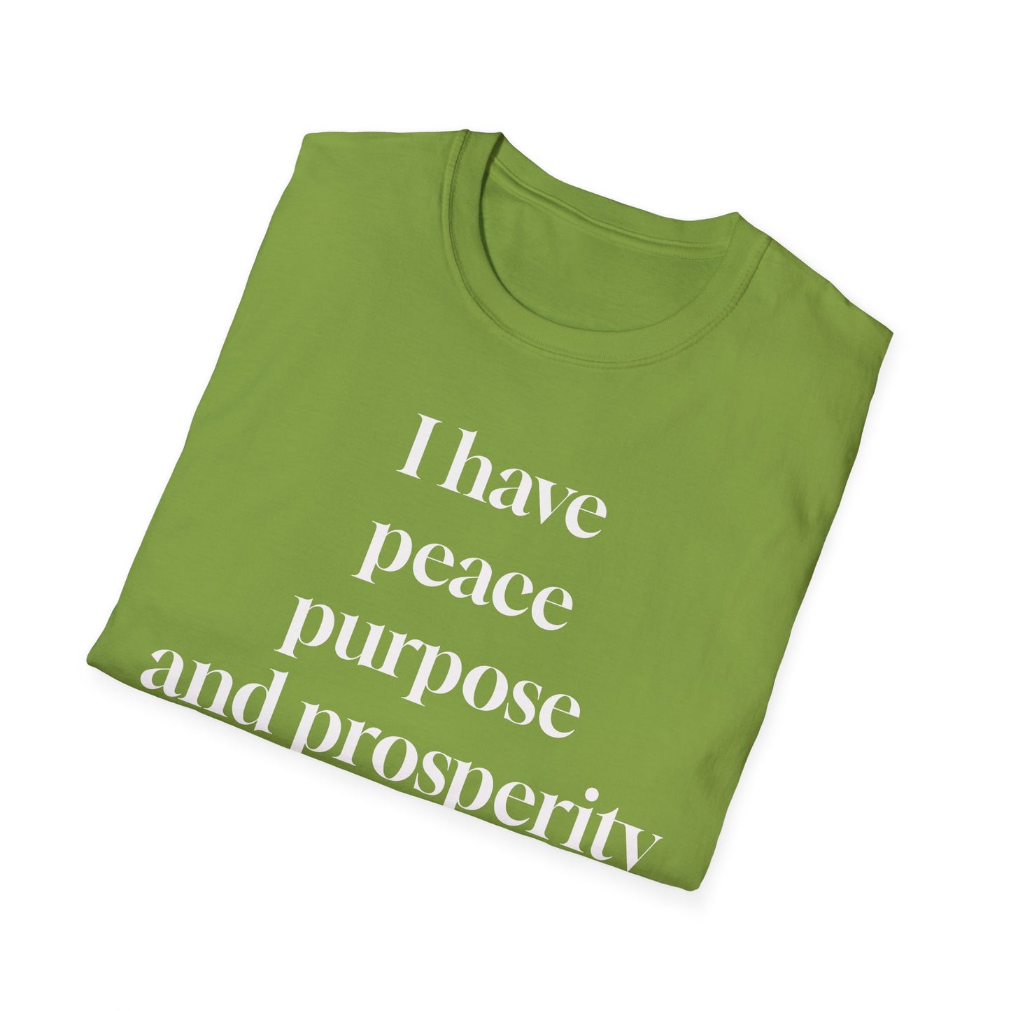 "I Have Peace, Purpose, and Prosperity" | Inspirational Unisex Softstyle T-Shirt