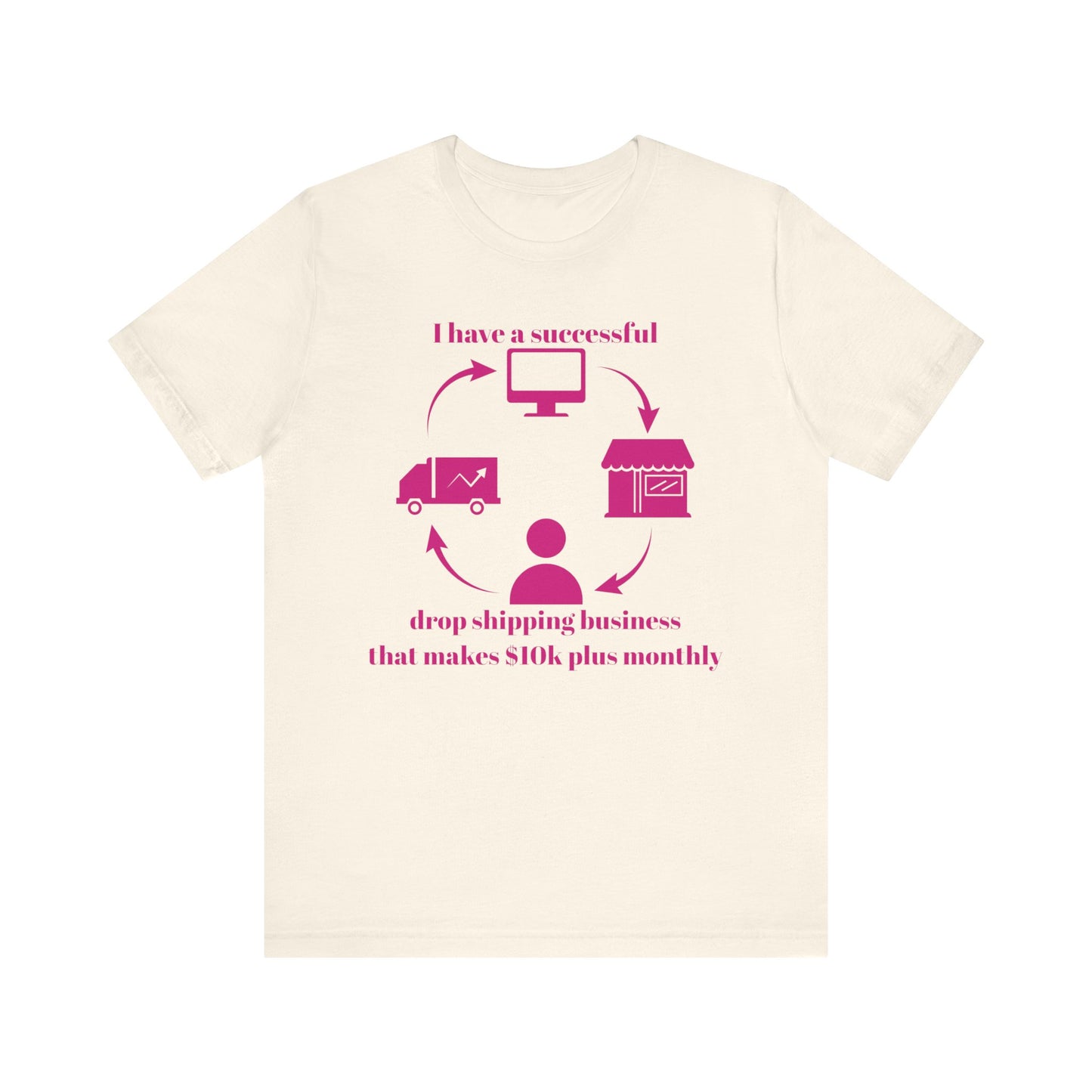 "I Have a 10k Drop Shipping Biz" (Pink) Unisex Jersey Short Sleeve Tee