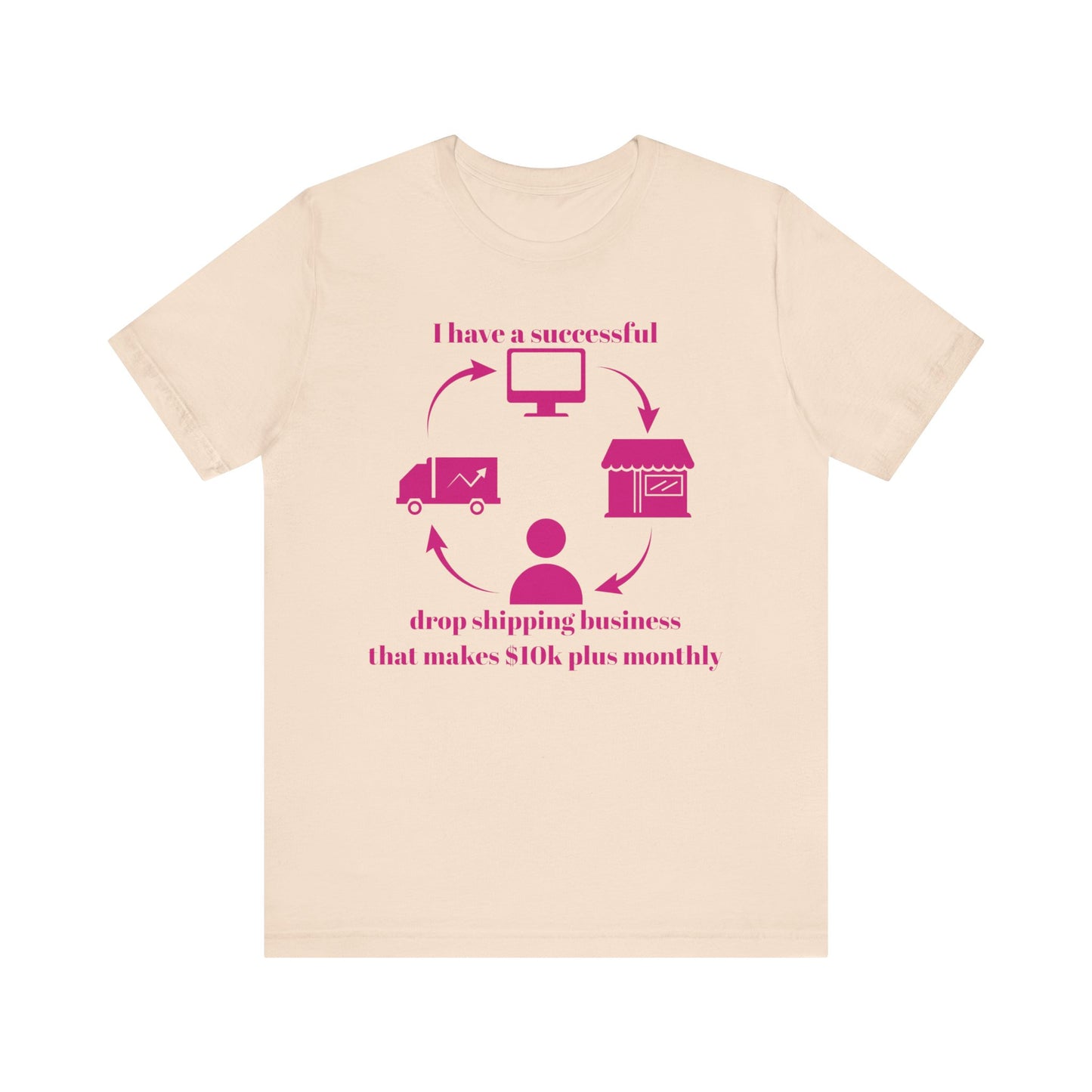 "I Have a 10k Drop Shipping Biz" (Pink) Unisex Jersey Short Sleeve Tee