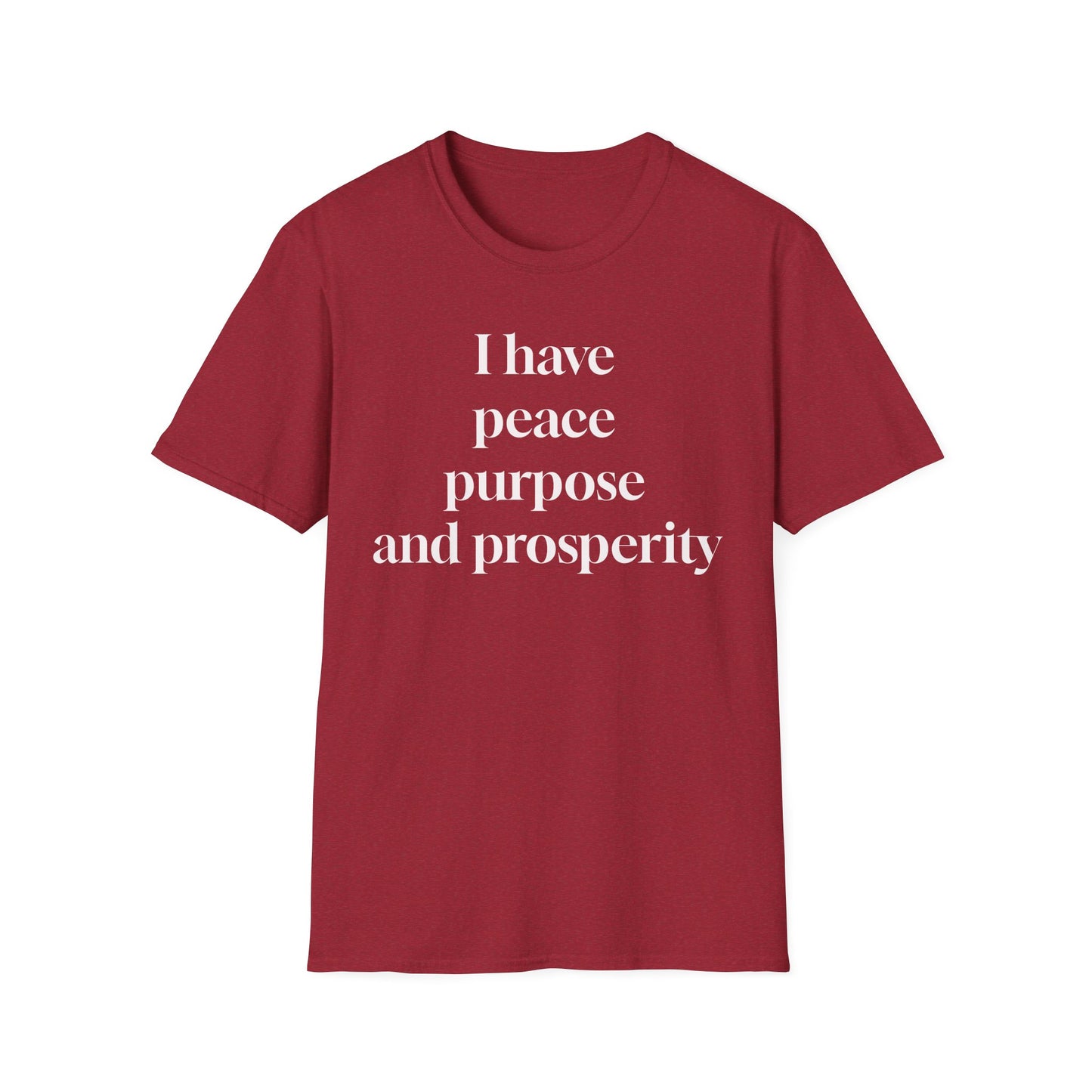 "I Have Peace, Purpose, and Prosperity" | Inspirational Unisex Softstyle T-Shirt