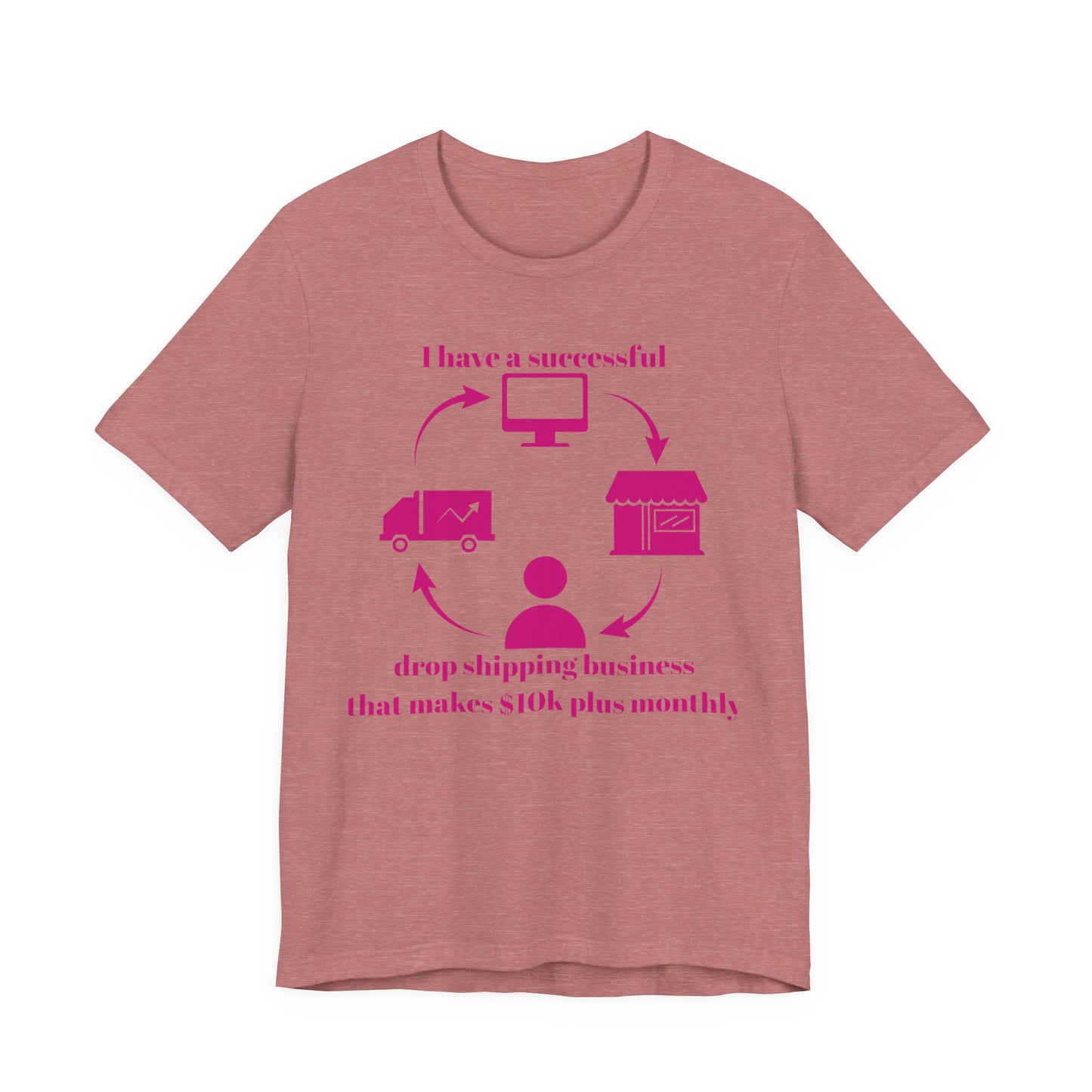 "I Have a 10k Drop Shipping Biz" (Pink) Unisex Jersey Short Sleeve Tee