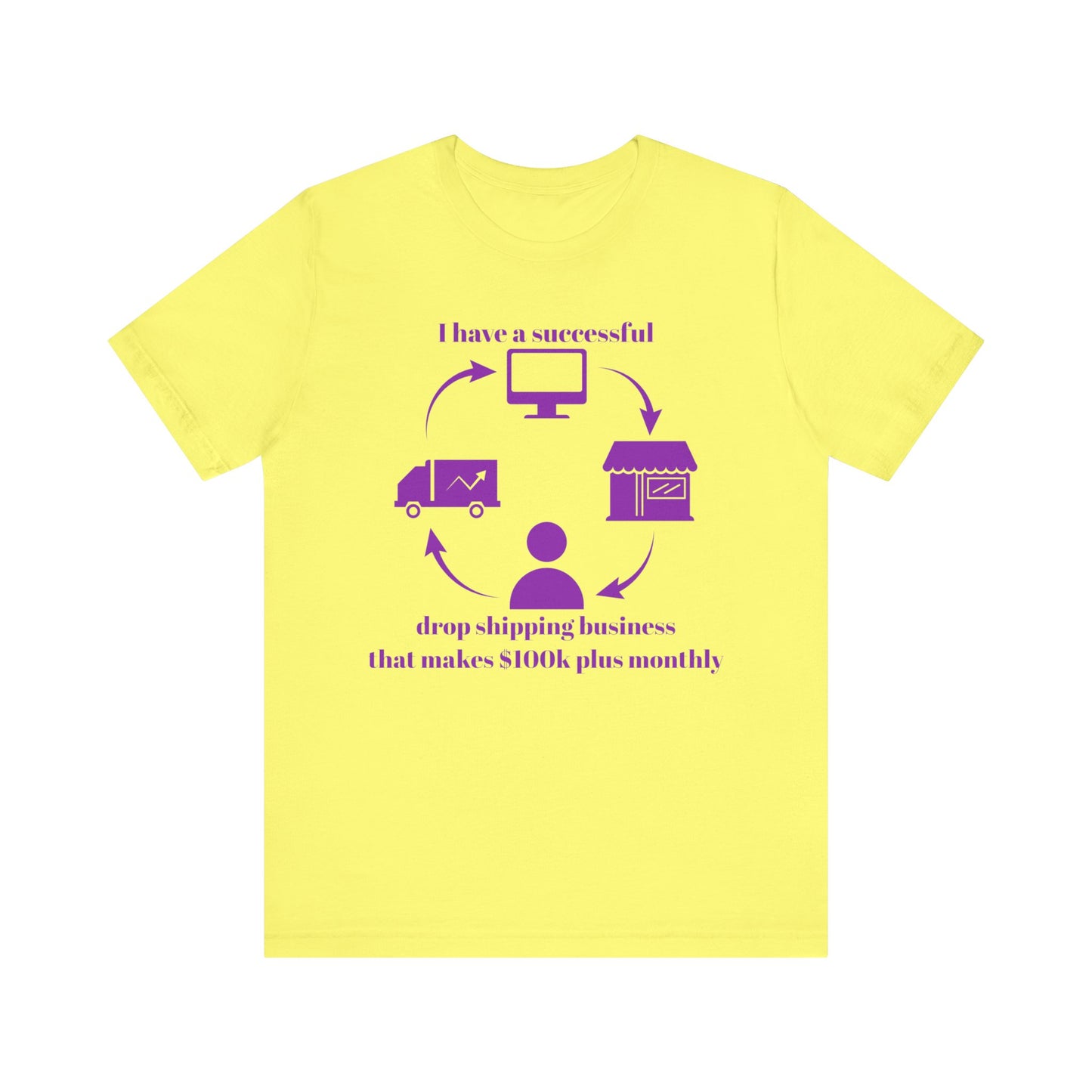 "I Have a 100k Drop Shipping Biz" (Purple) - Unisex Jersey Short Sleeve Tee
