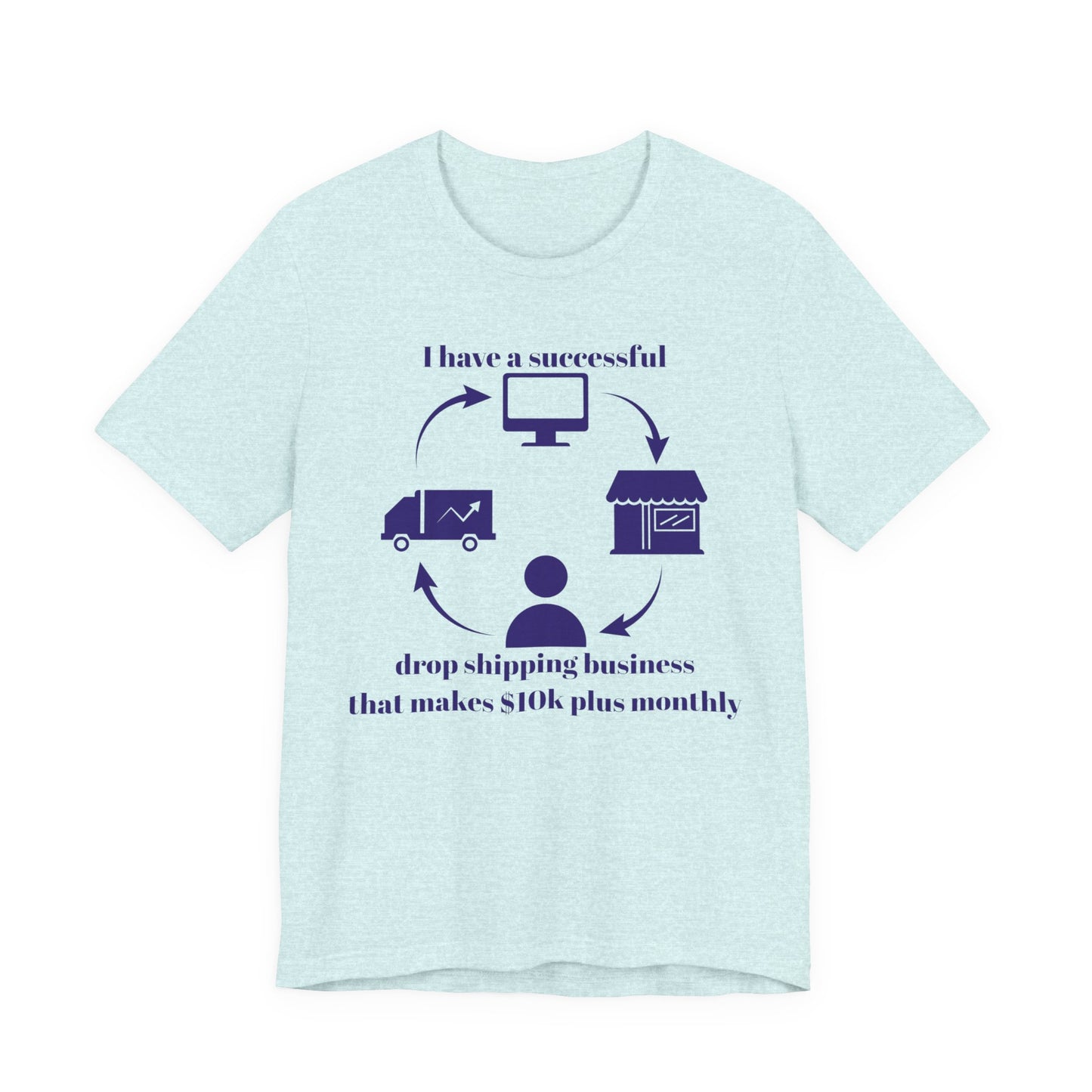 "I Have a 10k Drop Shipping Biz" (Indigo) - Unisex Jersey Short Sleeve Tee