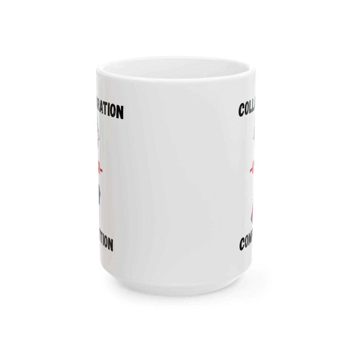"Collaboration over Competition" Ceramic Mug - Perfect Gift for Coffee Lovers, Birthdays, Anniversaries, Office Decor, Event Memorabilia