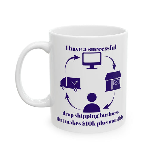 "I Have a DS Biz that makes $10k monthly" Ceramic Mug, Business Motivation Coffee Cup, Gift for Entrepreneurs, Office Mug, Inspirational Mug
