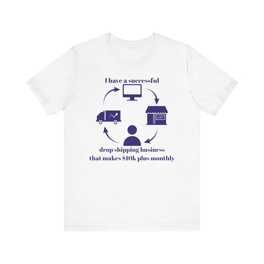 "I Have a 10k Drop Shipping Biz" (Indigo) - Unisex Jersey Short Sleeve Tee