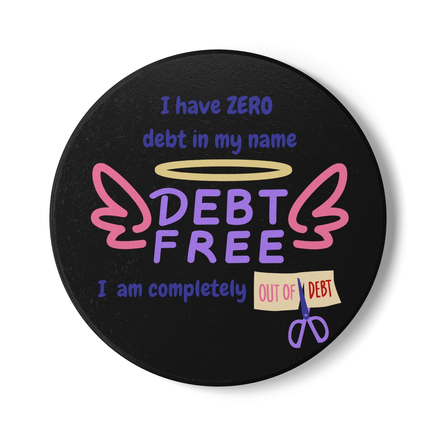 "I Have Zero Debt" (Black) - Ceramic Coaster