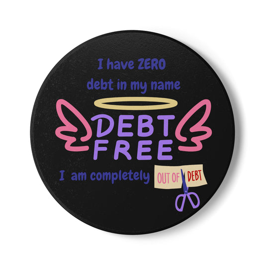 "I Have Zero Debt" (Black) - Ceramic Coaster