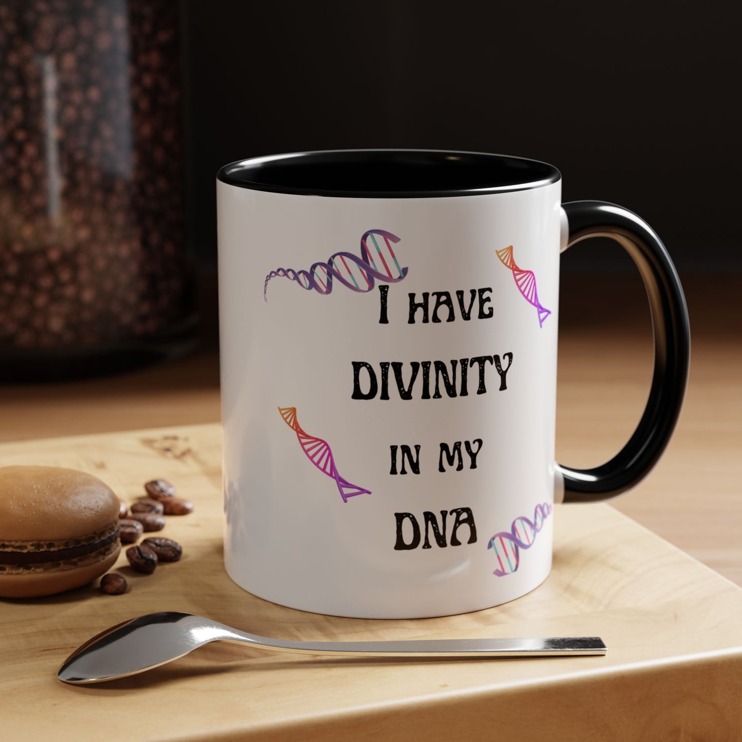 I Have Divinity in my DNA" Coffee Mug, Inspirational Gift, Science Mug, Genetic Enthusiast, Unique Ceramic Cup, Birthday Present