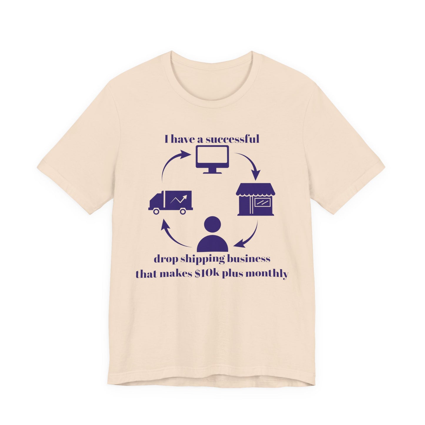 "I Have a 10k Drop Shipping Biz" (Indigo) - Unisex Jersey Short Sleeve Tee