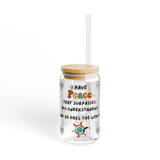 "I Have Peace & The World", 16oz - Inspirational Drinkware for Gifts, Relaxation, Peaceful Moments, Home Decor, Motivational Quotes