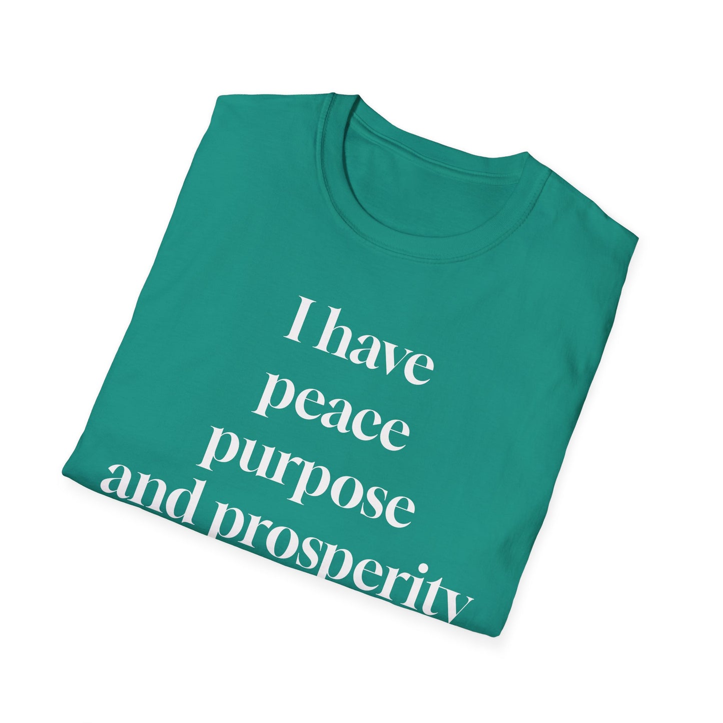 "I Have Peace, Purpose, and Prosperity" | Inspirational Unisex Softstyle T-Shirt