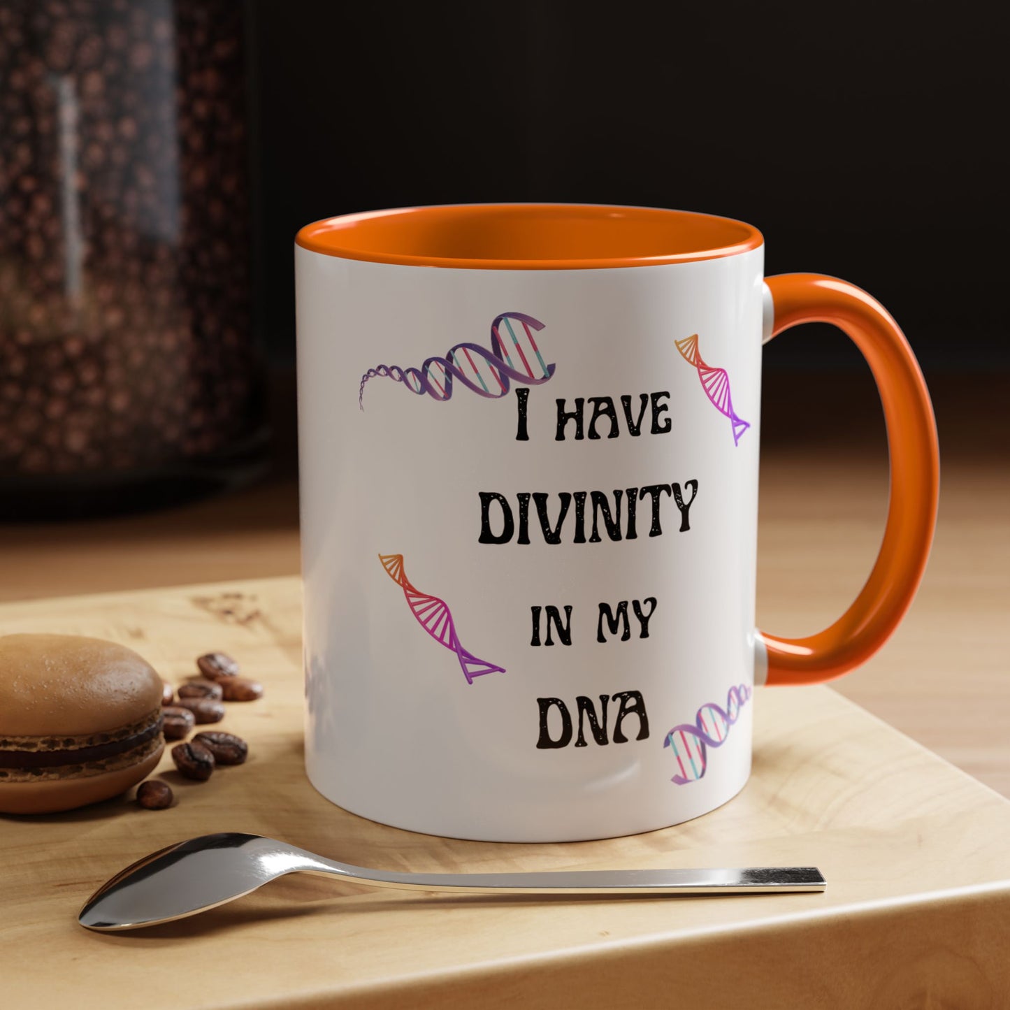 I Have Divinity in my DNA" Coffee Mug, Inspirational Gift, Science Mug, Genetic Enthusiast, Unique Ceramic Cup, Birthday Present