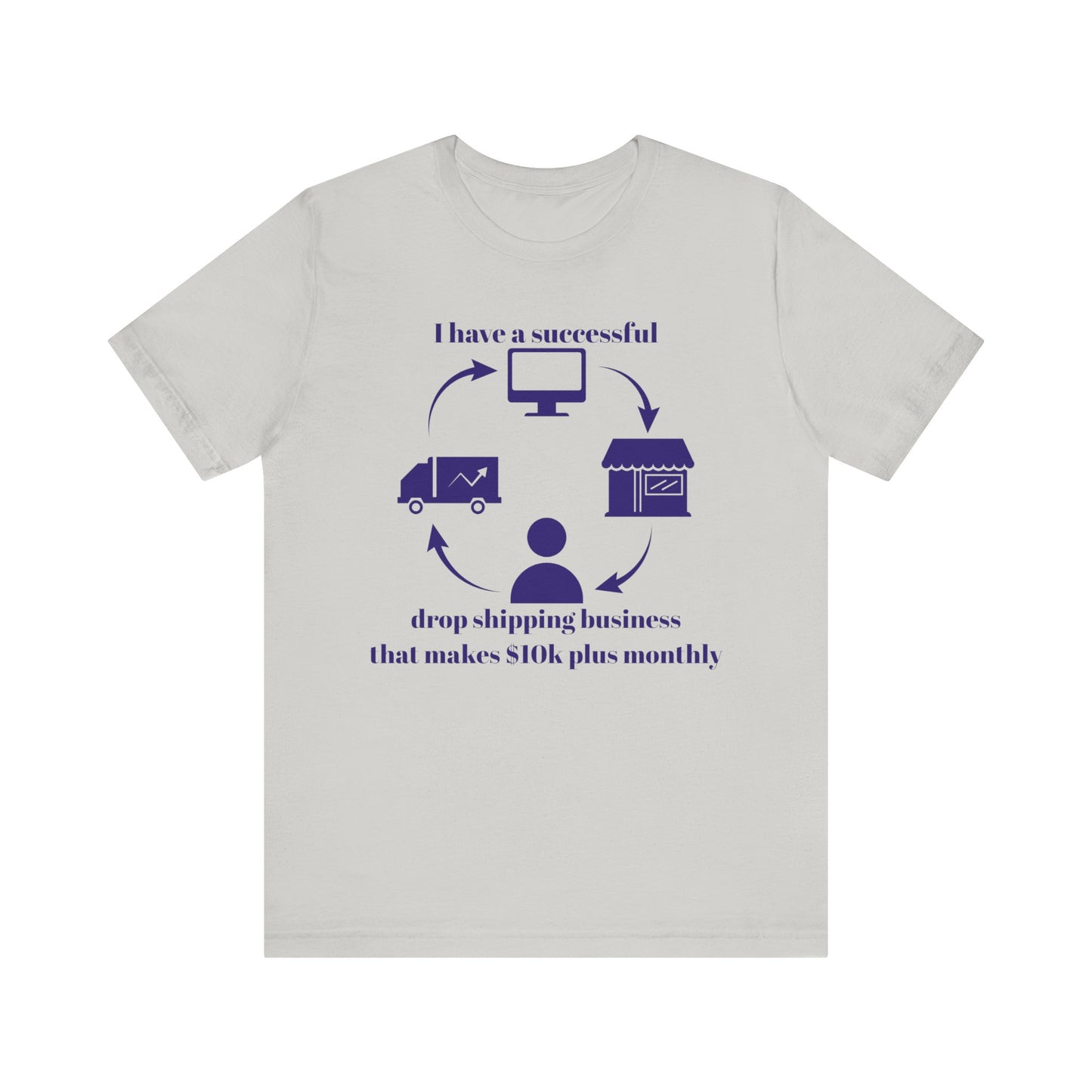 "I Have a 10k Drop Shipping Biz" (Indigo) - Unisex Jersey Short Sleeve Tee