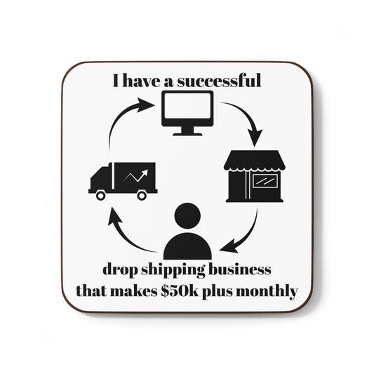 "I Have a Drop Shipping $50k Monthly" - Hardboard Back Coaster