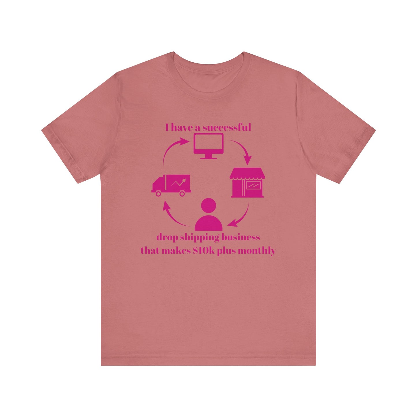 "I Have a 10k Drop Shipping Biz" (Pink) Unisex Jersey Short Sleeve Tee