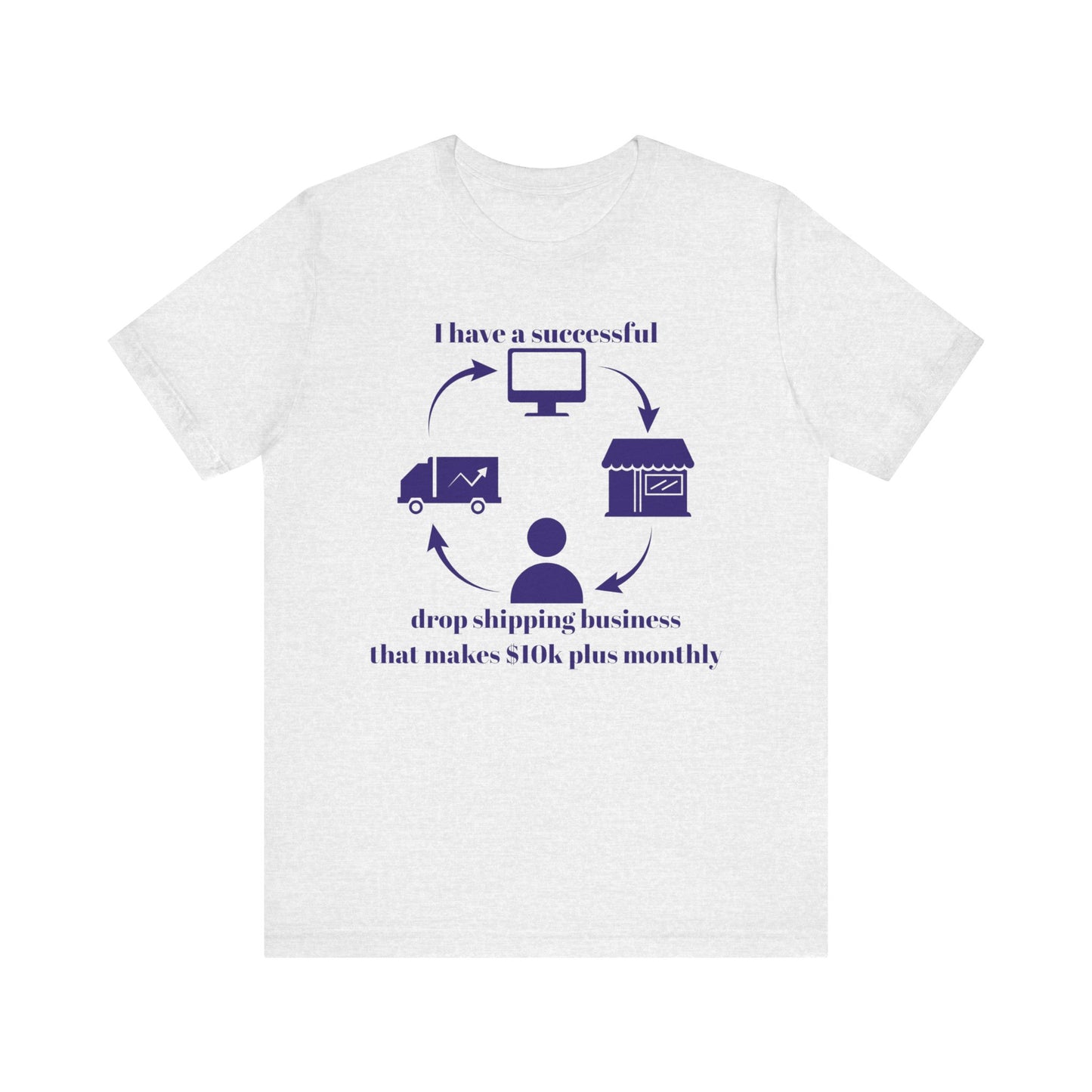 "I Have a 10k Drop Shipping Biz" (Indigo) - Unisex Jersey Short Sleeve Tee