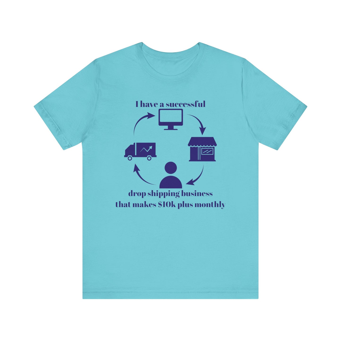"I Have a 10k Drop Shipping Biz" (Indigo) - Unisex Jersey Short Sleeve Tee