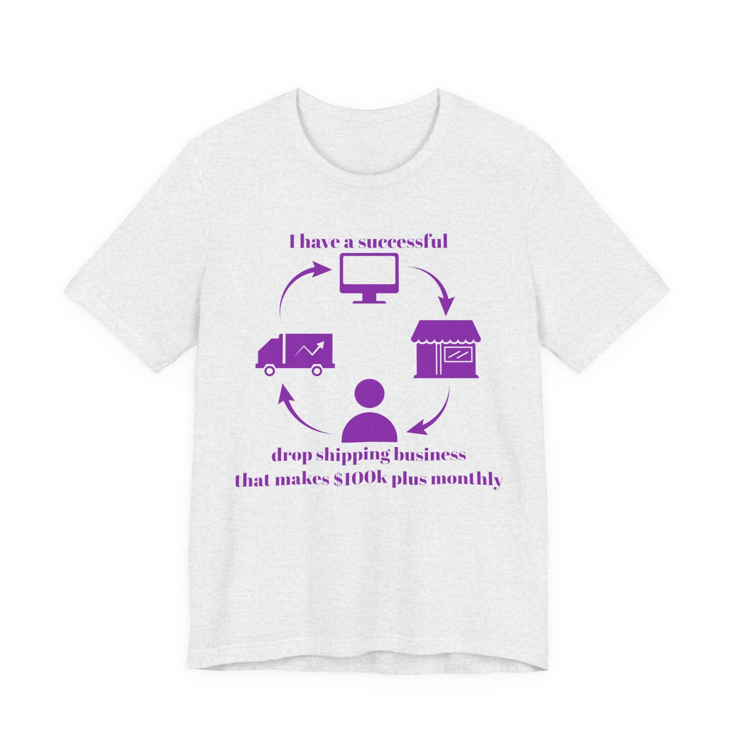 "I Have a 100k Drop Shipping Biz" (Purple) - Unisex Jersey Short Sleeve Tee