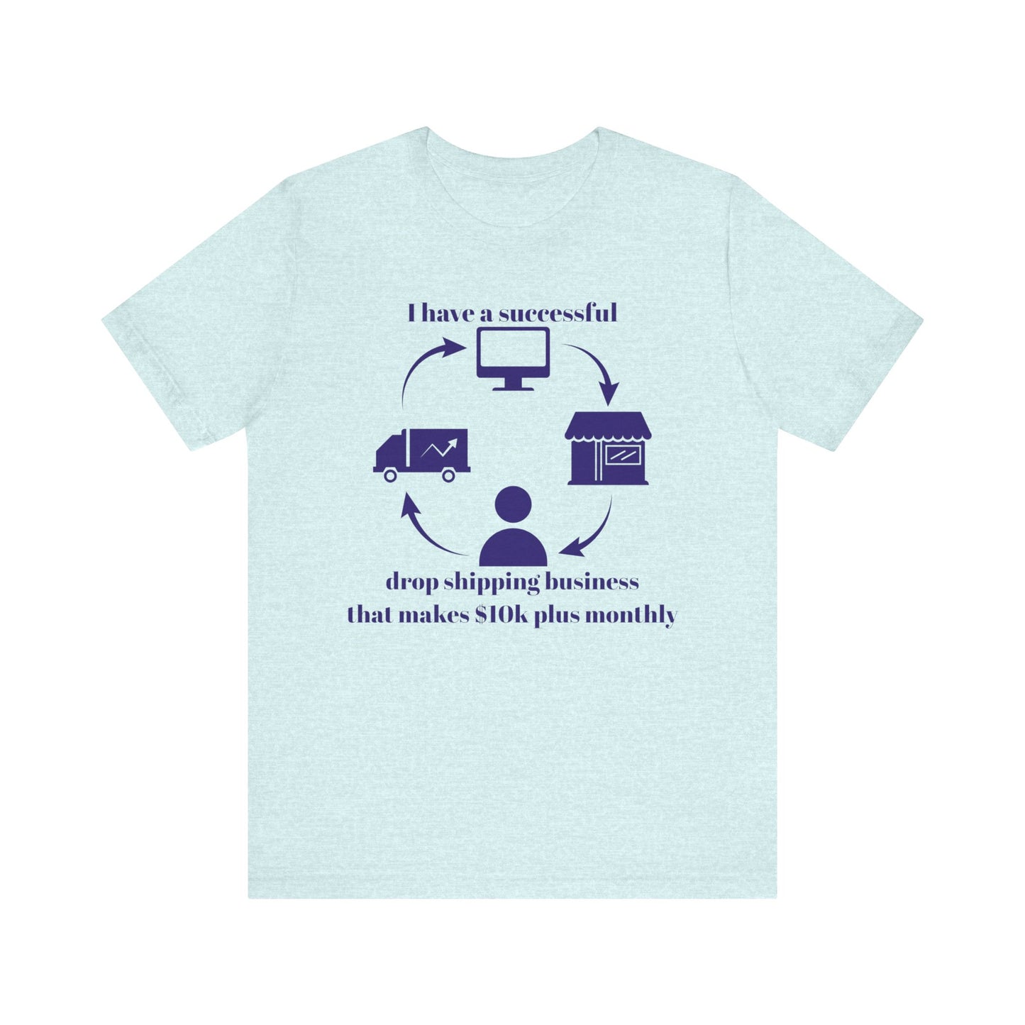 "I Have a 10k Drop Shipping Biz" (Indigo) - Unisex Jersey Short Sleeve Tee