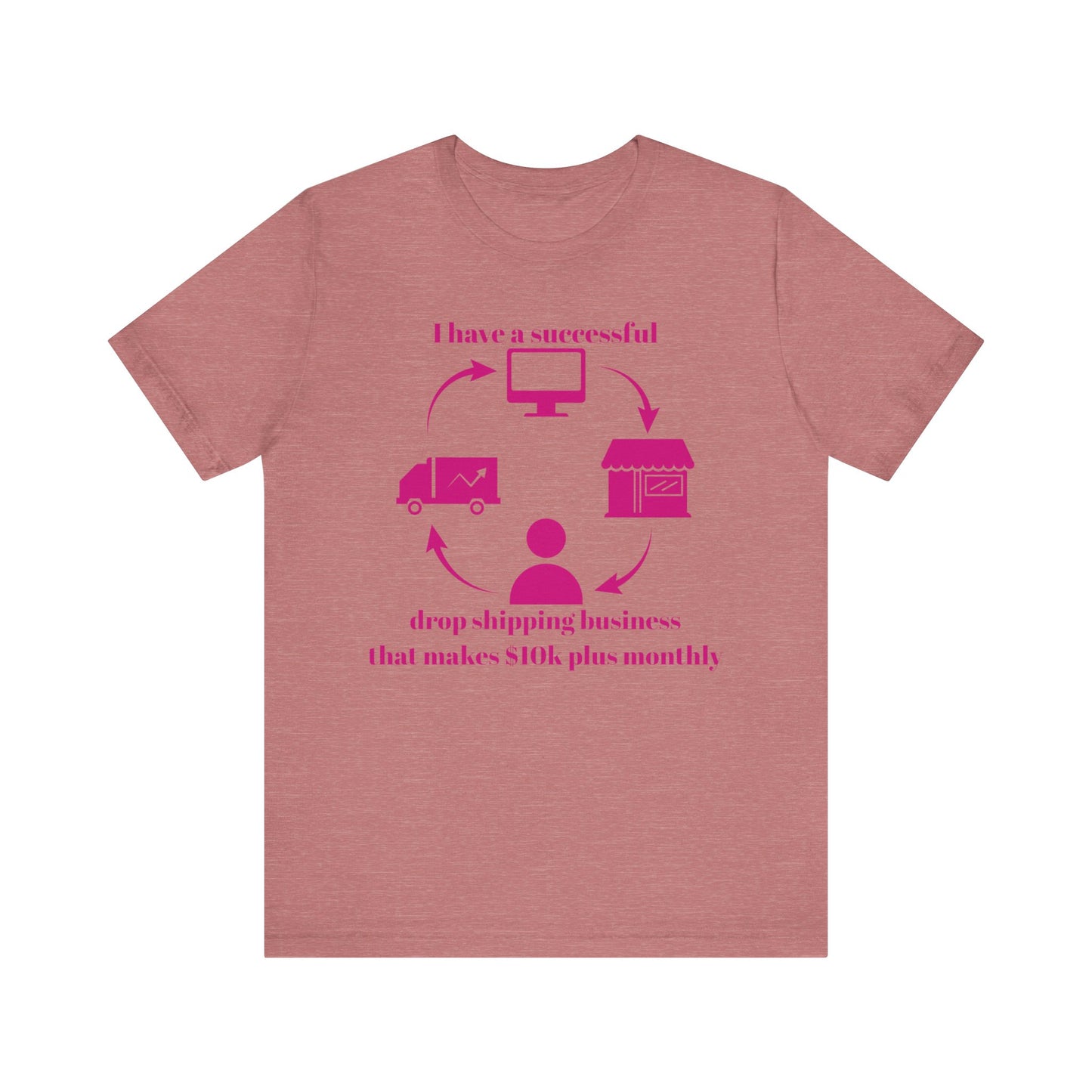 "I Have a 10k Drop Shipping Biz" (Pink) Unisex Jersey Short Sleeve Tee